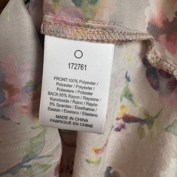 Dolan Anthropologie Tan Floral Mitzi Pleated Ruffle Short Sleeve Blouse Top XS - Picture 6 of 10